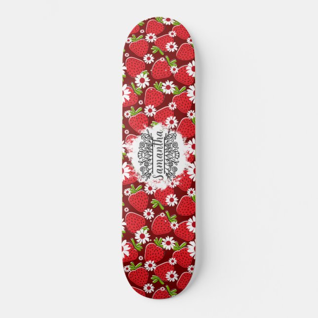 Skateboard Floral and Strawberries   (Front)