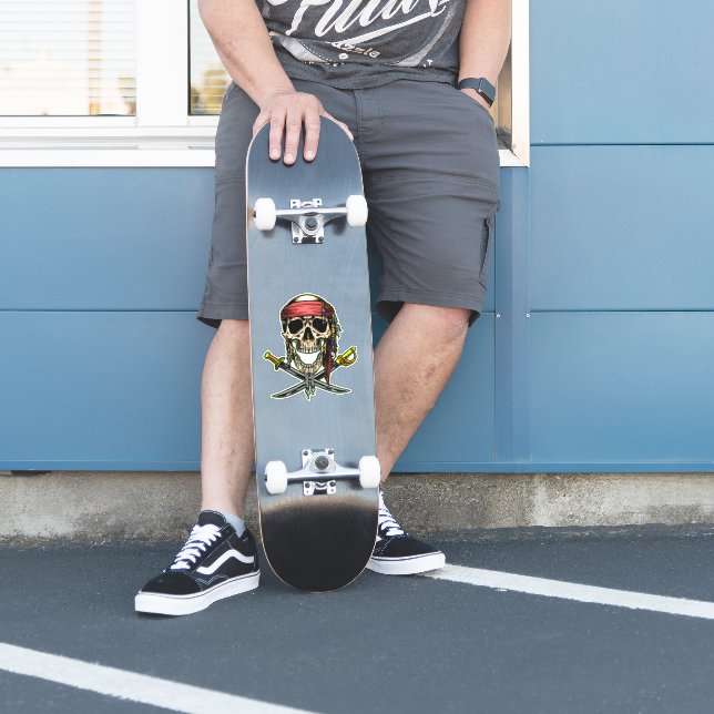 Skateboard fun Jolly Roger Skull  Cross Swords (Skater)