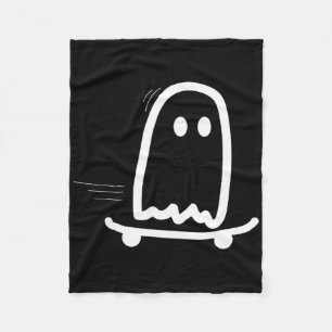 Skateboard Ghost Halloween Costume Funny Ghost Ska Fleece Blanket