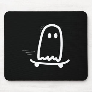 Skateboard Ghost Halloween Costume Funny Ghost Ska Mouse Mat