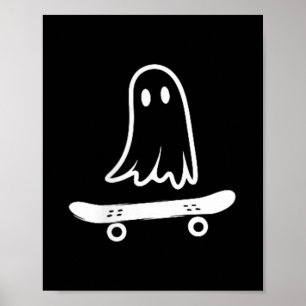 Skateboard Ghost Pocket Halloween Costume Men Wome Poster
