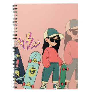 Skateboard girl notebook