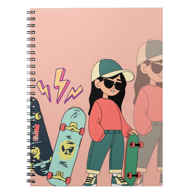 Skateboard girl  notebook (Front)