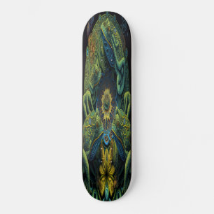 Skateboard Girly 3 Green Artistic Frogs
