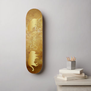 Skateboard Gold Lions personalised