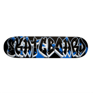 Skateboard graffiti style blue and black