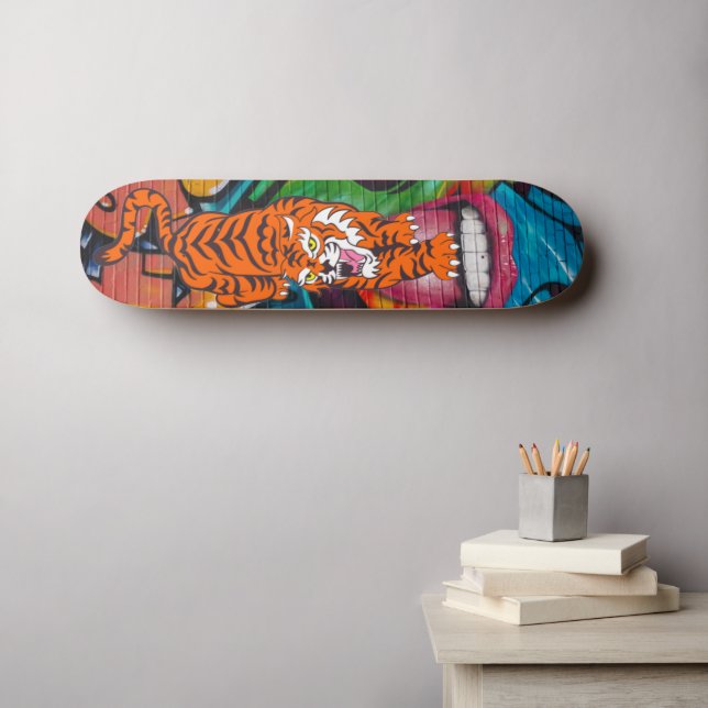 Skateboard Graffiti Wild Orange Tiger (Wall Art (Horz))