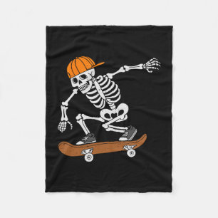 Skateboard Halloween Costume Skeleton Skateboardin Fleece Blanket