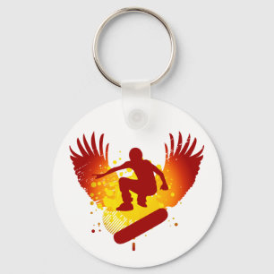 skateboard. hi-fi. key ring