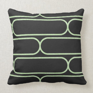 Skateboard Hourglass Throw Pillow Grey & Lt Green