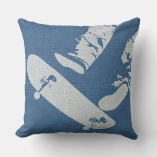 Skateboard Jump – Urban Action Denim Look  Blue  Cushion