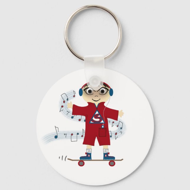 Skateboard Kid Key Ring (Front)