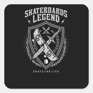 Skateboard Legend Square Sticker