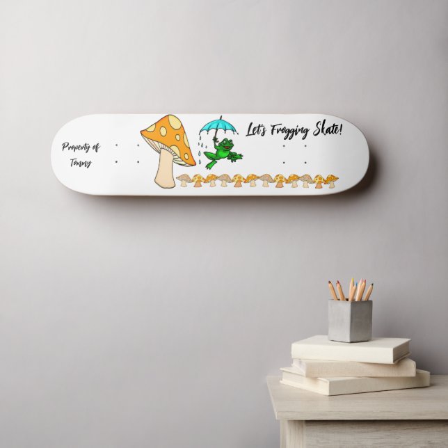 Skateboard Let's Frogging Skate Mushroom (Wall Art (Horz))