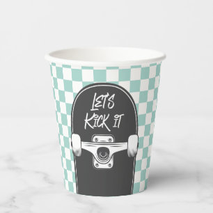 Skateboard Let's Kick It Birthday Paper Cups
