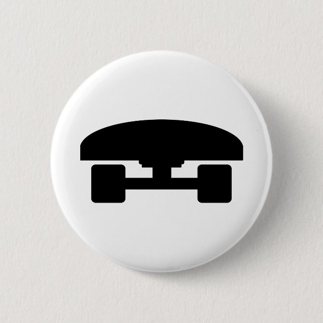 Skateboard logo icon 6 cm round badge (Front)