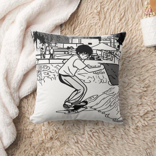 Skateboard Moves - Young Skateboarder Cushion (Blanket)