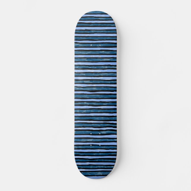 Skateboard, Painted Stripes, Lt. Blue and Blue Skateboard (Front)