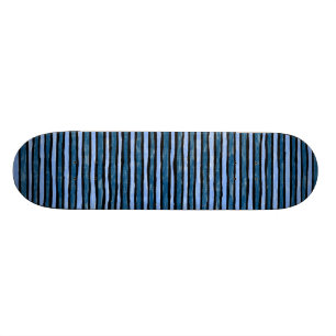Skateboard, Painted Stripes, Lt. Blue and Blue Skateboard