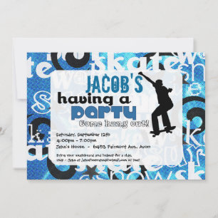 Skateboard Party Invitation