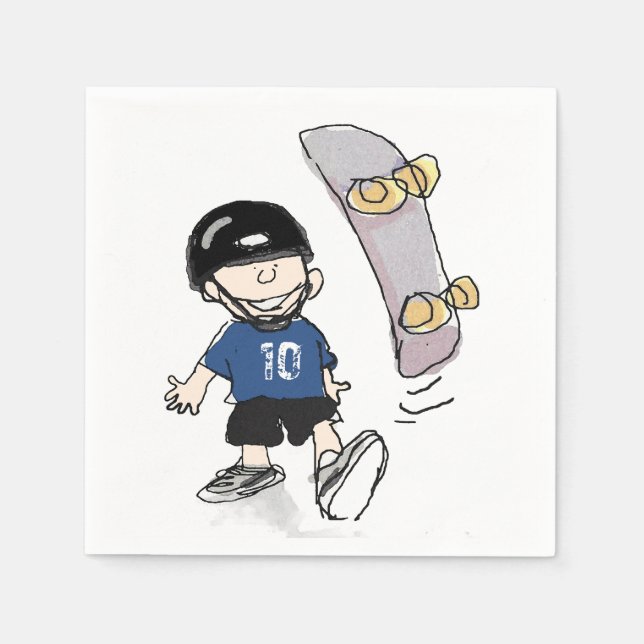 Skateboard Party Napkin (Front)
