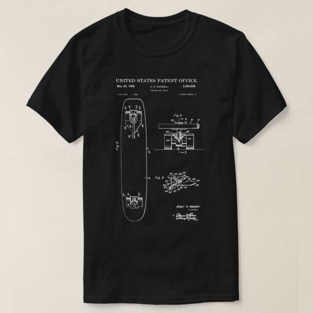 Skateboard PatentTShirt T-Shirt (Design Front)