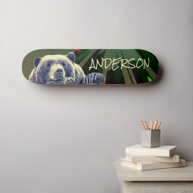 Skateboard Personalised HANK TANK BEAR (Wall Art (Horz))
