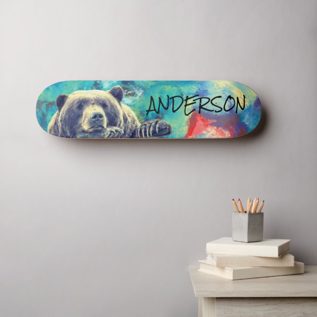 Skateboard Personalised Hey BEAR (Wall Art (Horz))