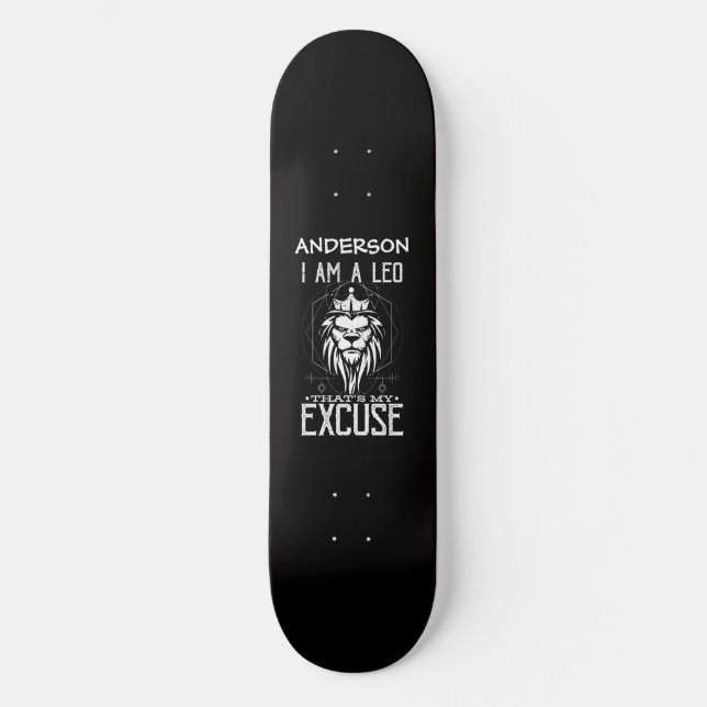 skateboard Personalised Leo Zodiac Sign (Front)