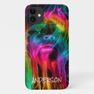 Skateboard Personalised Modern  Rainbow lady  iPhone 11 Case