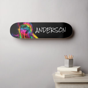 Skateboard Personalised Modern rainbow lips 2