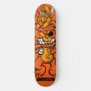 Skateboard Personalised Orange Attack  Teddies 