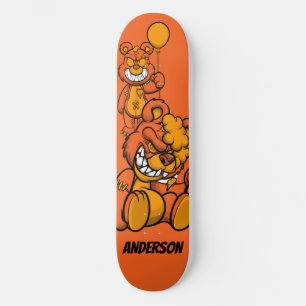 Skateboard Personalised Orange Teddies 