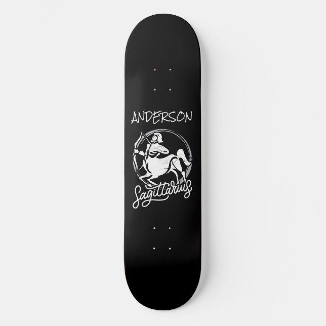 skateboard Personalised Zodiac Sagittarius  (Front)