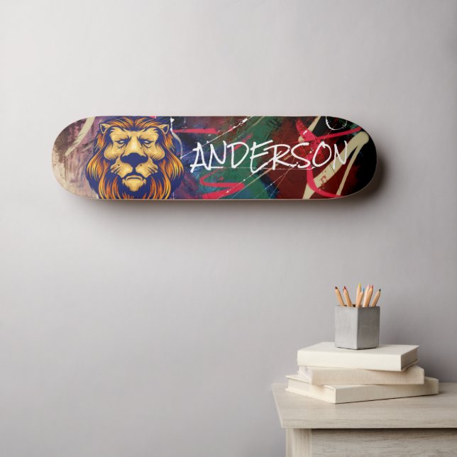 Skateboard Personalized Graffiti Lion (Wall Art (Horz))