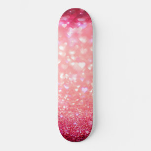 Skateboard - Pink Hearts Sparkle