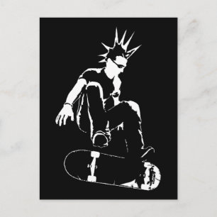skateboard punk postcard
