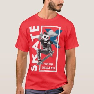 Skateboard Ramp Skaters Skateboarder Skeleton Skat T-Shirt