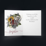 Skateboard Red Skull  Granddaughter birthday card<br><div class="desc">Skateboard Pink Skull birthday card 

sweet pink skull grand daughter personalised baby card for a girl.  Click the "Customise it!" button to change the text size,  text colour,  font style and more!</div>