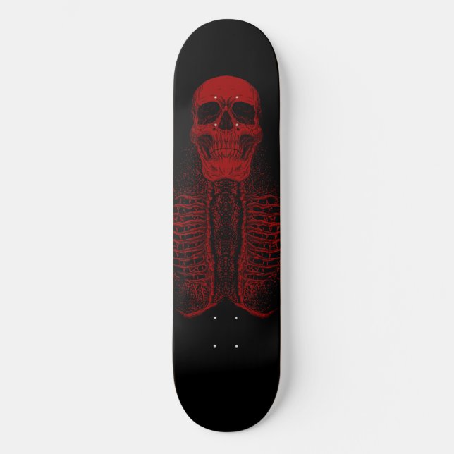 skateboard Red Skull Skeleton (Front)