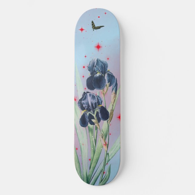 Skateboard RED STARS BLUE IRIS (Front)