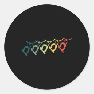 Skateboard Retro Skateboarder Classic Round Sticker