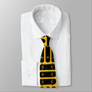 Skateboard Rows Pattern on Orange Tie