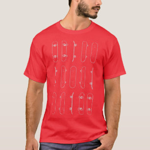 Skateboard Rows White Lines T-Shirt