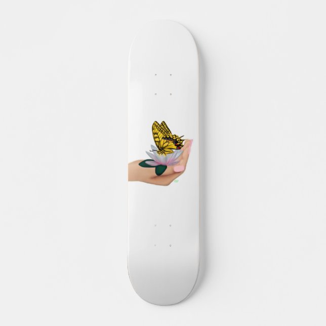 Skateboard Schmetterling in Hand (Front)