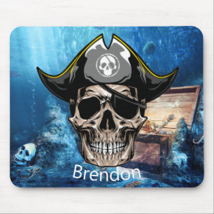 Skateboard Sea Pirate Skull Mouse Pad