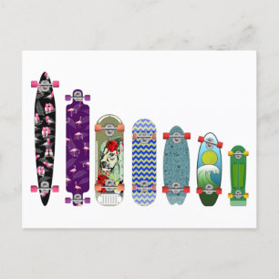 Skateboard Size Comparison Postcard