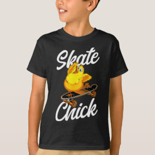 Skateboard Skate Chick Skater Girl Chicken T-Shirt