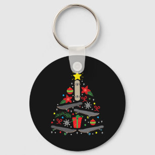 Skateboard Skate Christmas Ornament Tree Funny Gif Key Ring