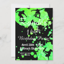 Skateboard Skate Park Birthday Invitation